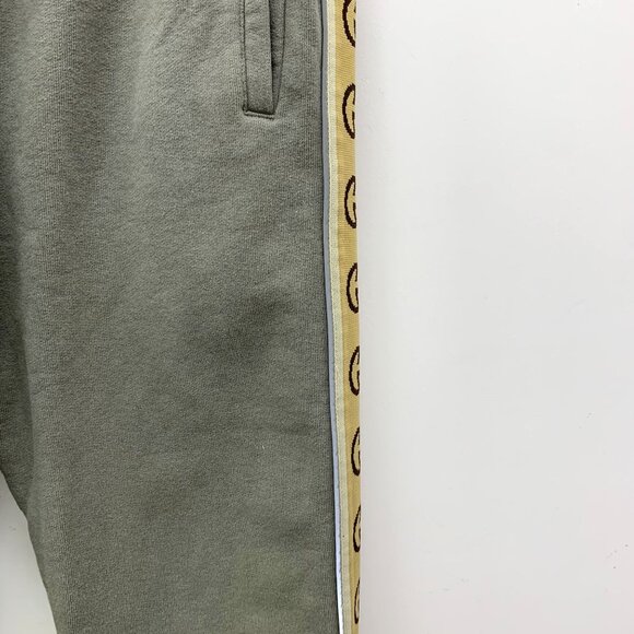 Gucci Grayish-Green Cotton Drawstring Sport Pants With Side Logo Taping XS - Picture 5 of 7